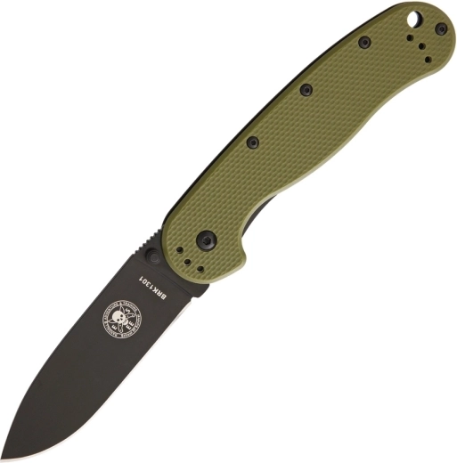 ESEE Avispa Black OD Green vreckový outdoorový nôž 8,9 cm, čierny/zelený, FRN