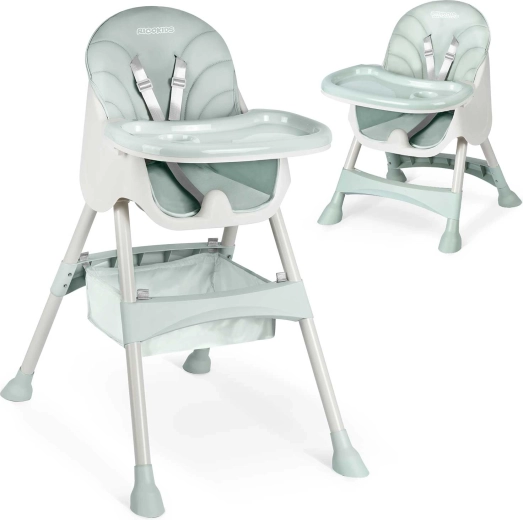 Jedálenská stolička s pultíkom Milo zelená 3v1