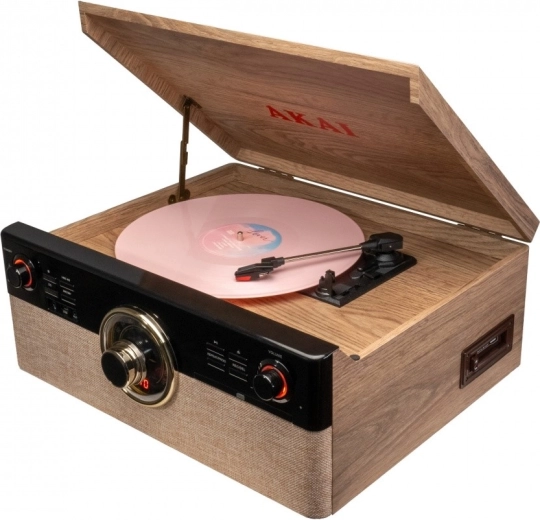 Gramofón AKAI s Bluetooth, CD prehrávačom, kazetou a FM rádiom
