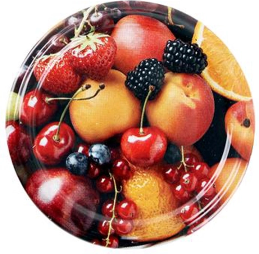 Viečka Twist na zaváracie poháre, 82 mm, motív ovocia, 10 ks