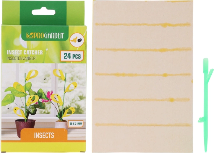 Lepové doštičky na škodcov 9,5 × 2,1 cm s držiakmi