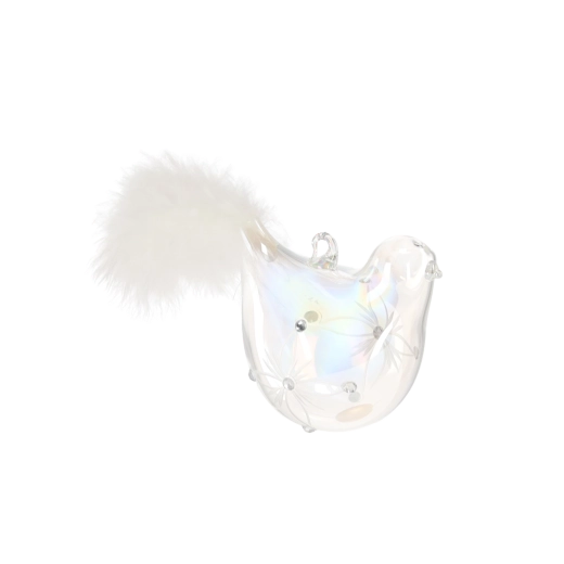 Sklenené vianočné ozdoby vtáčik, sada 6 ks