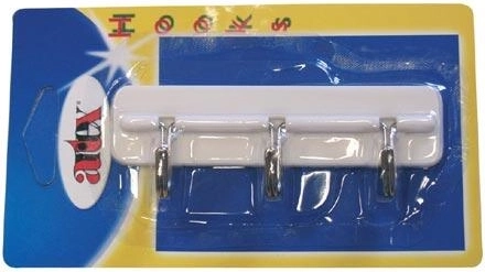 Samolepiaci trojháčik 10,5 cm – plast a chróm