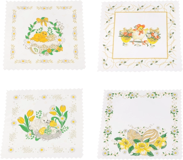 Veľkonočná sereta 36 × 36 cm z bavlny a polyesteru, čierna so žltými akcentmi