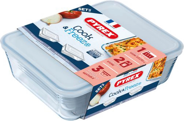 Sada sklenených dóz PYREX 1,5 l a 2,6 l