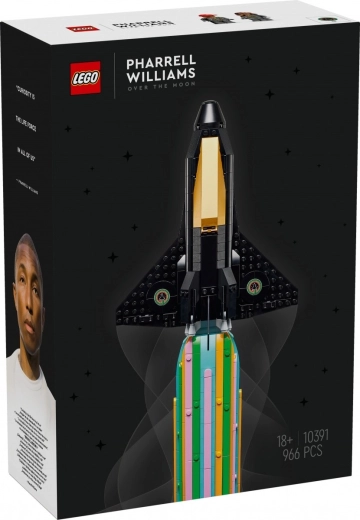 LEGO Icons Radosť s PHARRELLOM WILLIAMSOM – výstavný raketoplán pre dospelých