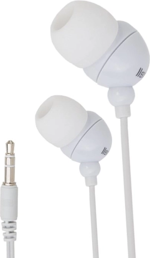 Biele káblové slúchadlá s konektorom 3,5 mm jack