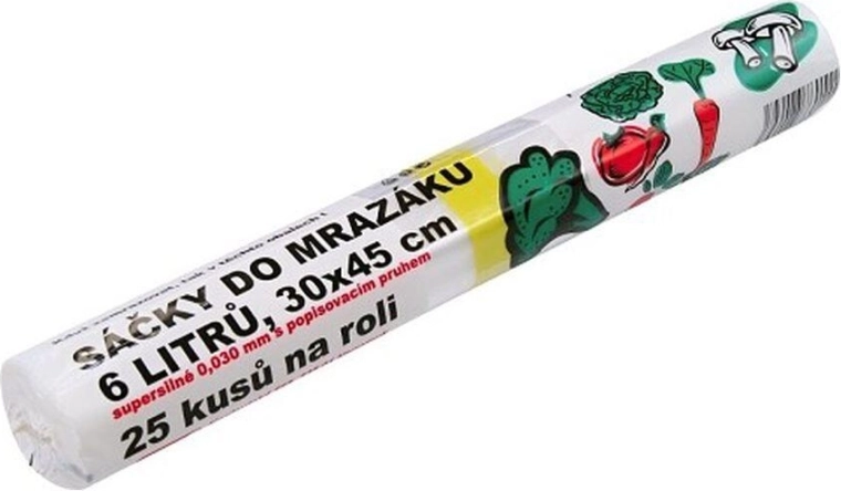 Vrecká do mrazničky s popisovacím pruhom 6 l, extra silné (25 ks)