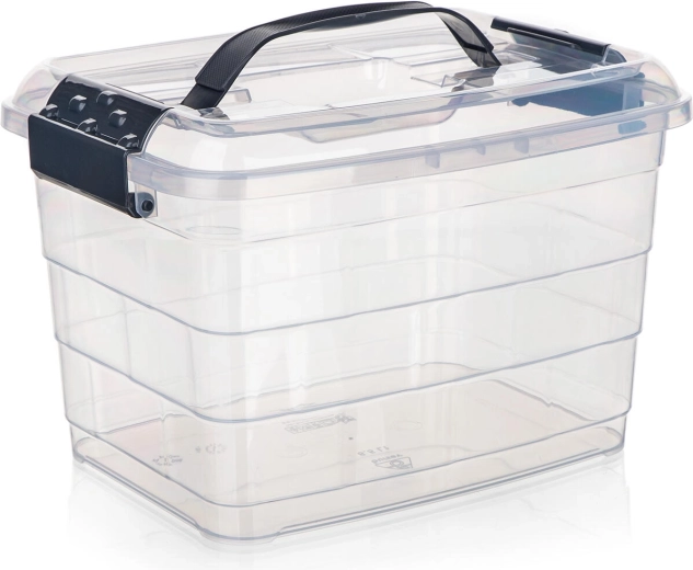 Úložný box VILARD 8,5 l s vekom a držadlom, transparentný