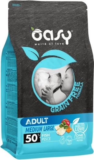 Oasy Grain Free Adult pre stredné a veľké plemená – ryba 2,5 kg