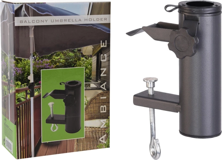 Balkónový držiak na slnečník, oceľ, antracit, priemer 54 mm