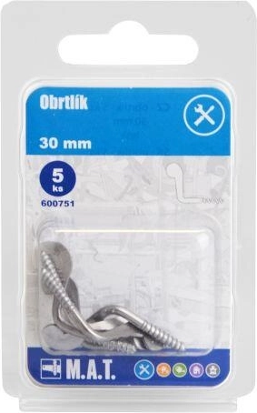 Obrtlík 30 mm lesklý – sada 5 ks