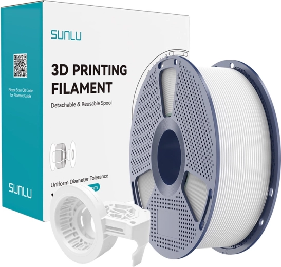 Vysokorýchlostný matný filament SUNLU PETG – biely