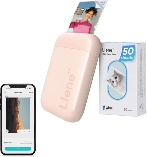 Prenosná fototlačiareň Liene Pearl 2x3, ružová