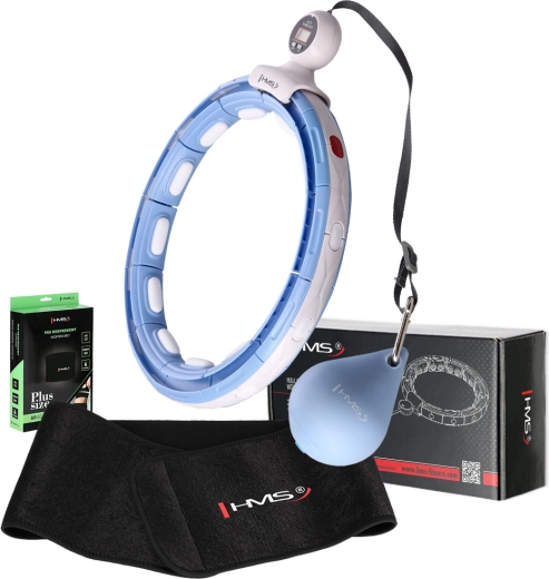 Masážny smart hula hoop so závažím a počítadlom + zoštíhľujúci neoprénový pás HMS