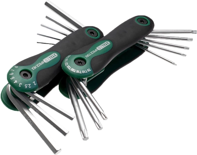 Sada kľúčov TORX a imbus TORX T9–T40, HEX 2–8 mm, 2×8 dielov STALCO