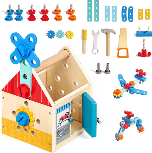 Drevený domček s náradím pre domácich majstrov ECOTOYS