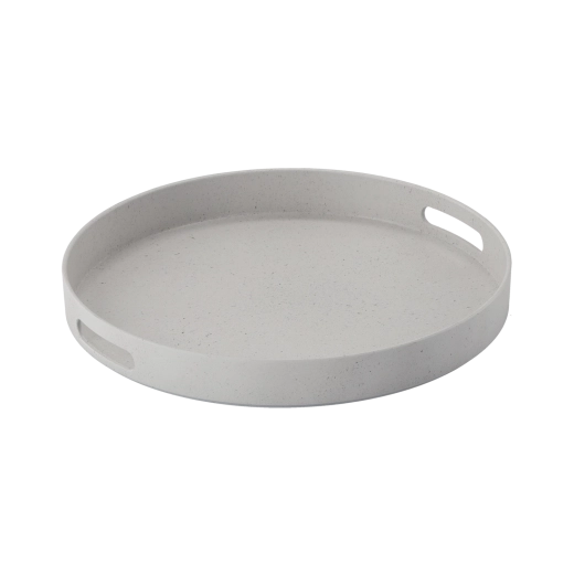 Dekoratívny okrúhly podnos sivý 34,5 cm