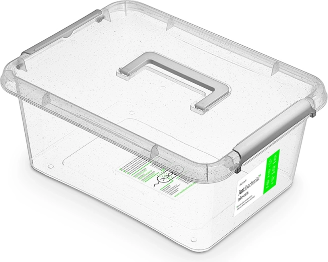 Antibakteriálny úložný box s vekom a rukoväťou 12,5 l