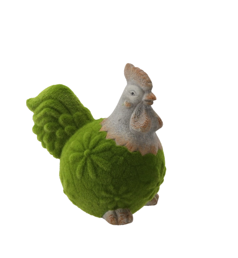 Veľkonočná figúrka zelenej sliepky z keramiky 23,5 × 15,5 × 23,5 cm