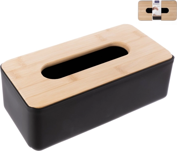 Box na papierové vreckovky Black s bambusovým vekom