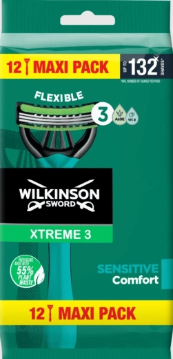 Jednorazový holiaci strojček Wilkinson Xtreme3 Sensitive, 12 ks