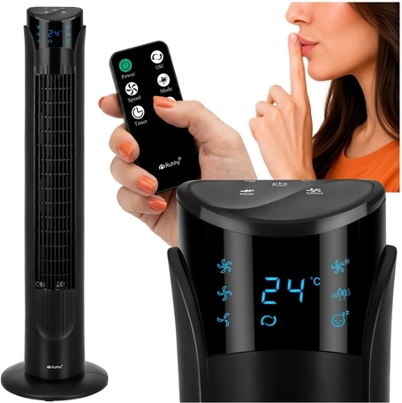 Vežový ventilátor Ruhhy 83 cm čierny s diaľkovým ovládaním