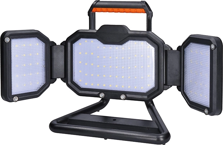 Solight prenosný nabíjací LED reflektor 30 W 3000 lm oranžovo-čierny