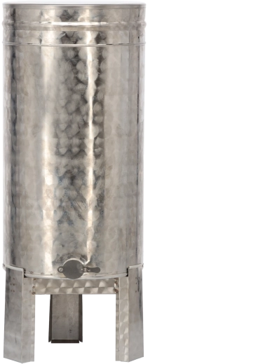 Nerezový odviečkovací tank na med 100 l so stojanom, ventilom a vekom