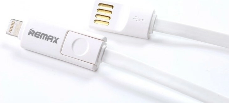 Remax nabíjací kábel micro USB s redukciou Lightning 1,2 m biely