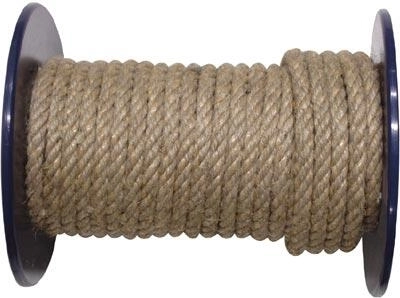 Prírodné stáčané lano 8 mm s polypropylénovou výstuhou, 100 m