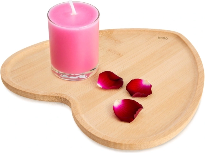 Bambusový servírovací tanier v tvare srdca 22 × 22 cm