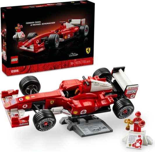 Lego Icons Ferrari F2004 a Michael Schumacher stavebnica