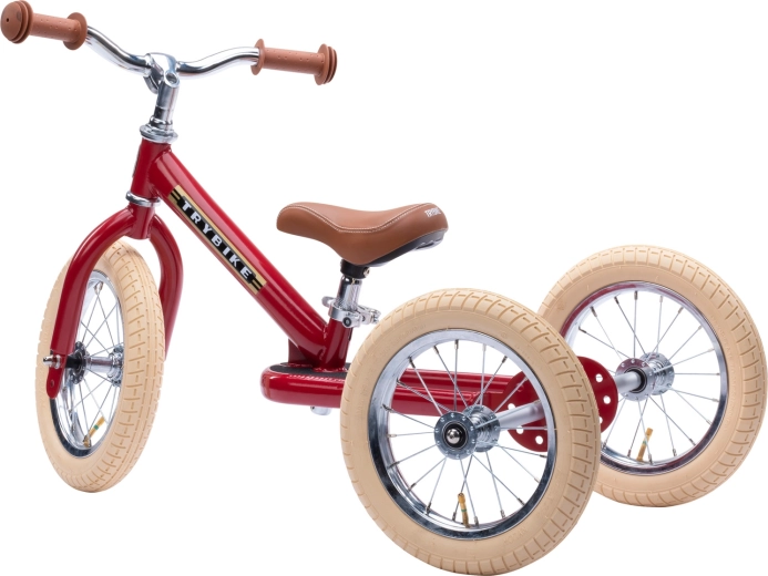 Detské odrážadlo Trybike 2v1 (trojkolka aj dvojkolesové) červené matné