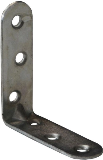 Montážny uholník s prolisom 60 × 18 × 2 mm, biely pozink, 15 ks