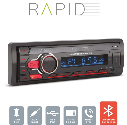 Autorádio Rapid 1 DIN s Bluetooth a MP3
