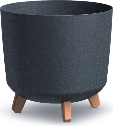 Kvetináč Gracia Tubus Eco Wood antracit 29,8 cm