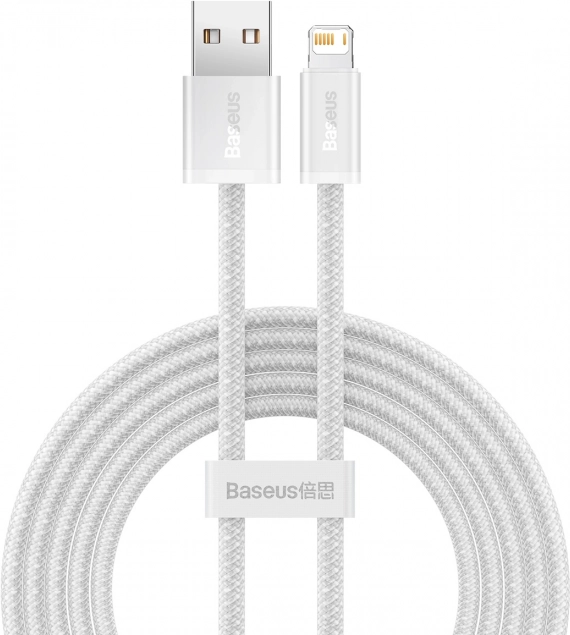 Baseus Dynamic kábel USB–Lightning 2 m, rýchle nabíjanie 2,4 A (biely)