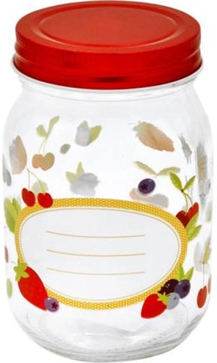 Zavárací pohár Toro 500 ml s viečkom, motív ovocie