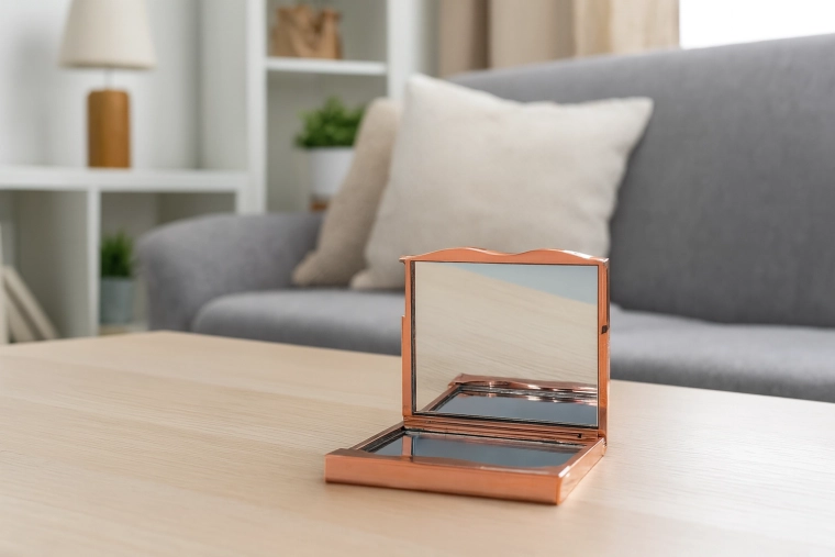 Skladacie vreckové zrkadielko na make-up 7 × 6,5 cm