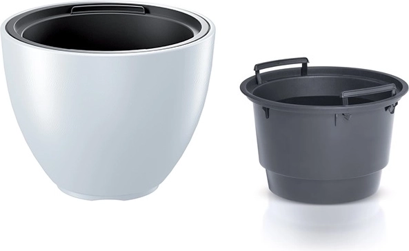 Kvetináč s vložkou 29,8 cm biely HEOS
