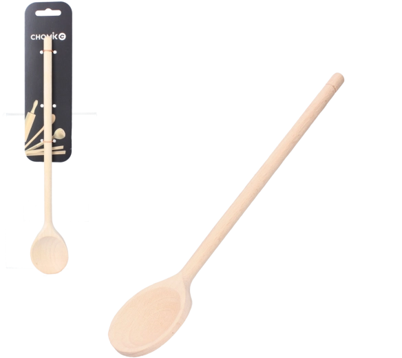 Drevená okrúhla kuchynská lyžica 30 cm z bukového dreva