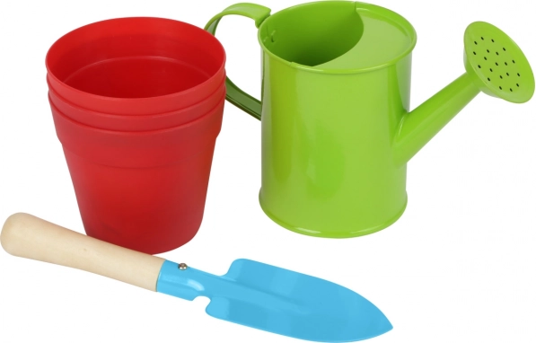 Small foot detská záhradnícka sada s kanvičkou, lopatkou a kvetináčmi