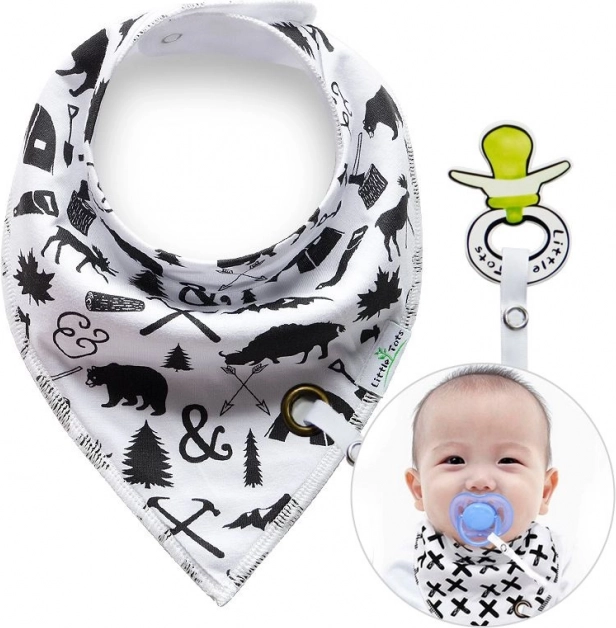 Podbradník s klipom na cumlík Lesné zvieratká