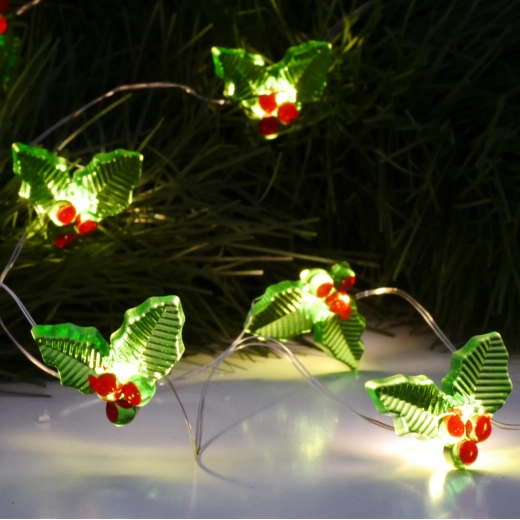 Svetelný LED reťaz imelí 20 LED na batérie, teplá biela, 2,2 m