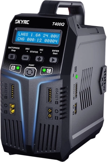 Štvor-kanálová inteligentná nabíjačka SKYRC T400Q 4×100 W