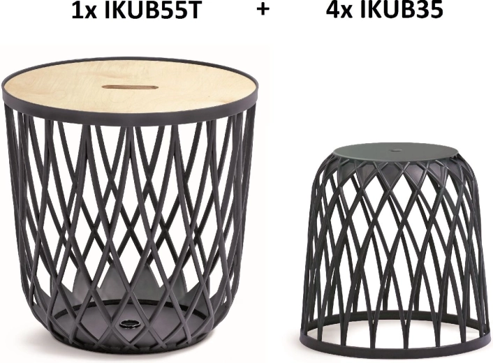 Sada univerzálnych košov Uniqubo 4+1 – antracit