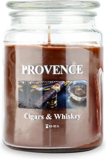 Vonná sviečka v skle PROVENCE cigars & whiskey 95 hodín