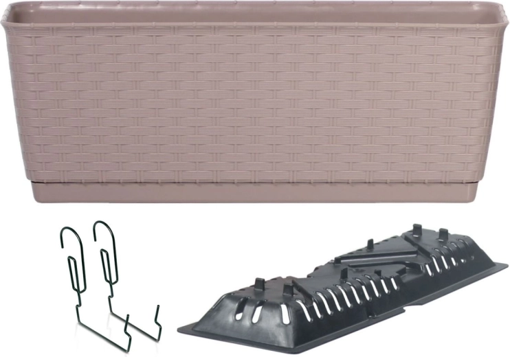 Truhlík s hákmi RATOLLA PW 40 cm mocca