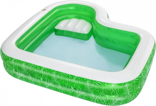 Detský záhradný bazén Tropical Paradise 231 × 231 × 51 cm s vstavaným sedadlom a držiakom na nápoj BESTWAY